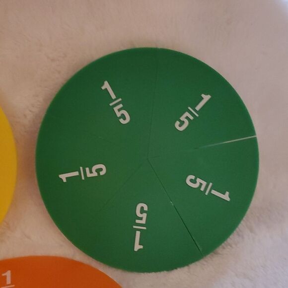 Fraction Plastic Discs Set of 6 Math Homeschool - Picture 5 of 8